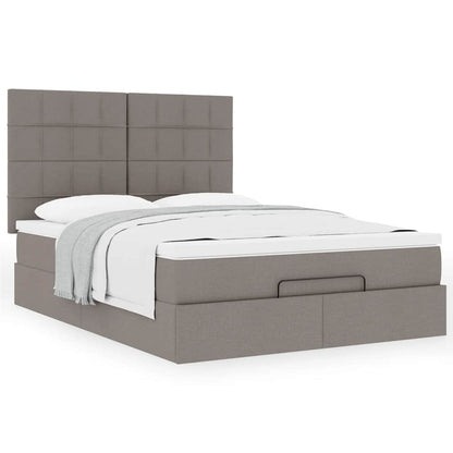 Ottoman-Bett mit Matratze Taupe 140x200 cm Stoff