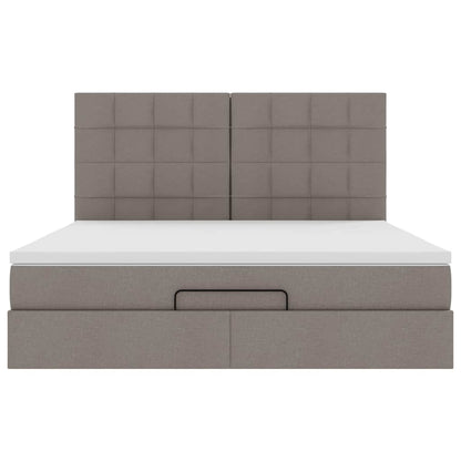Ottoman-Bett mit Matratze Taupe 160x200 cm Stoff