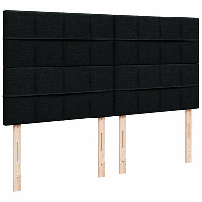 Ottoman-Bett mit Matratzen Schwarz 200x200 cm Stoff