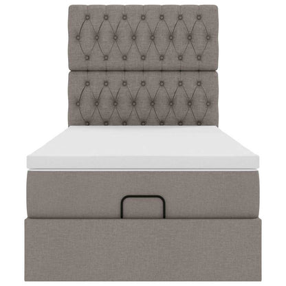 Ottoman-Bett mit Matratze Taupe 80x200 cm Stoff