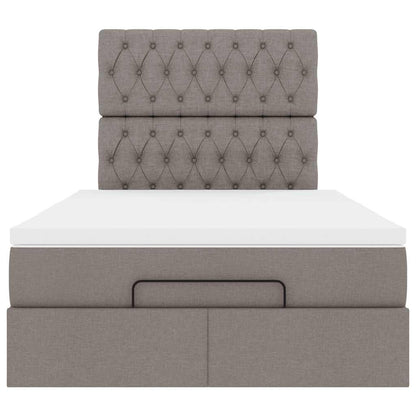 Ottoman-Bett mit Matratze Taupe 120x190 cm Stoff