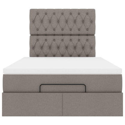 Ottoman-Bett mit Matratze Taupe 120x200 cm Stoff
