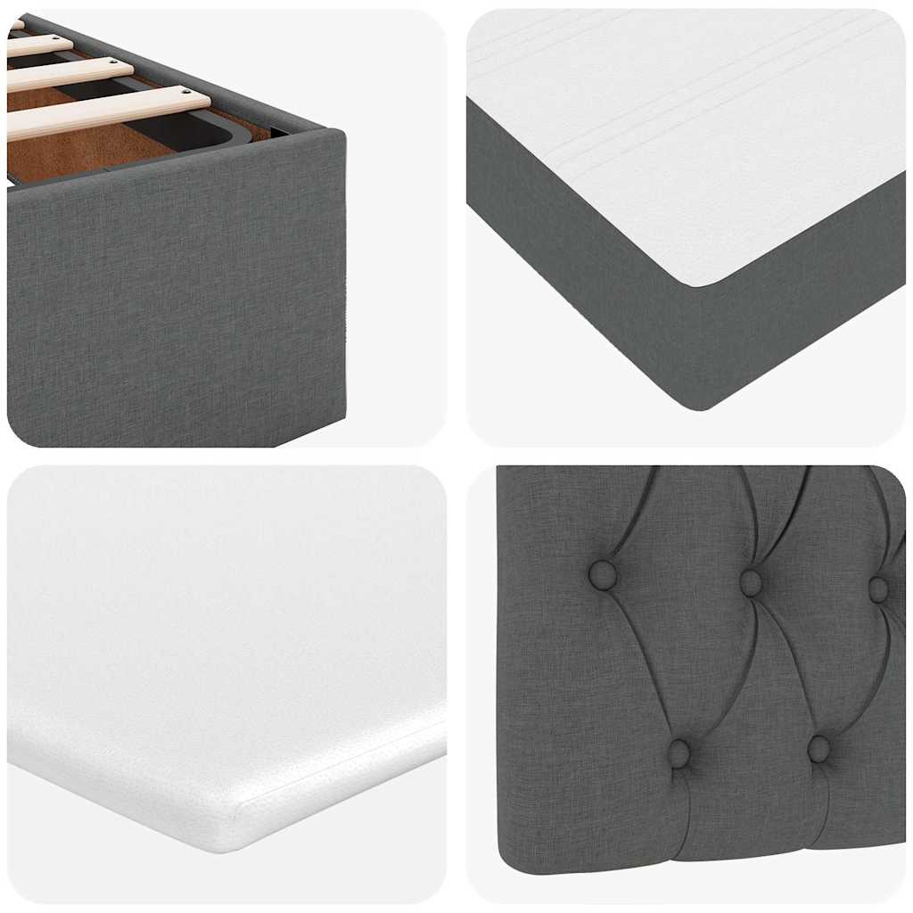 Ottoman-Bett mit Matratze Dunkelgrau 140x190 cm Stoff