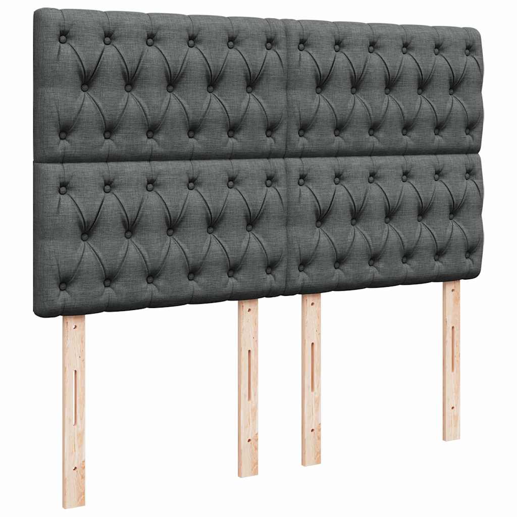 Ottoman-Bett mit Matratze Dunkelgrau 140x190 cm Stoff