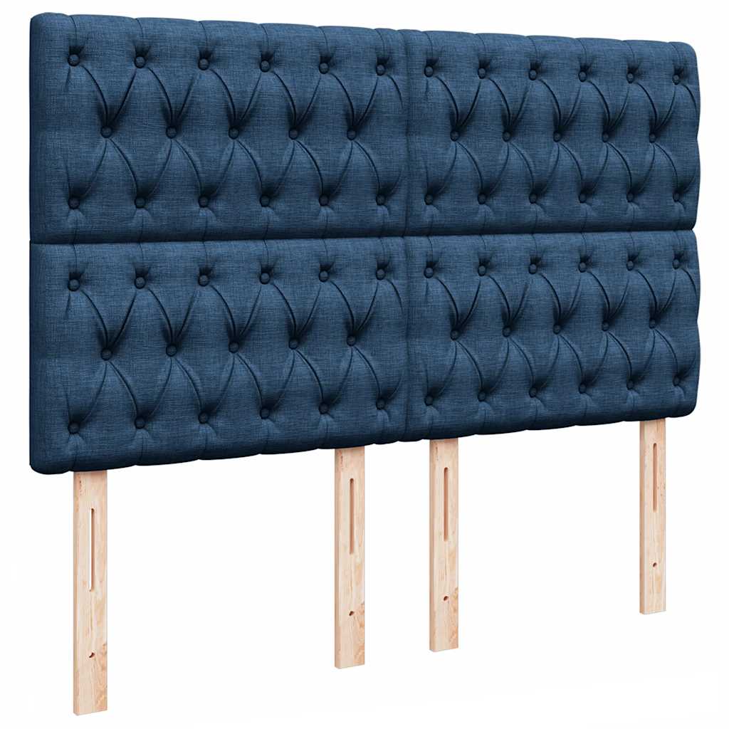 Ottoman-Bett mit Matratze Blau 140x200 cm Stoff