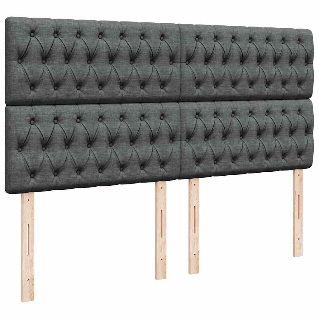 Lit ottoman avec matelas en tissu gris foncé 180x200 cm