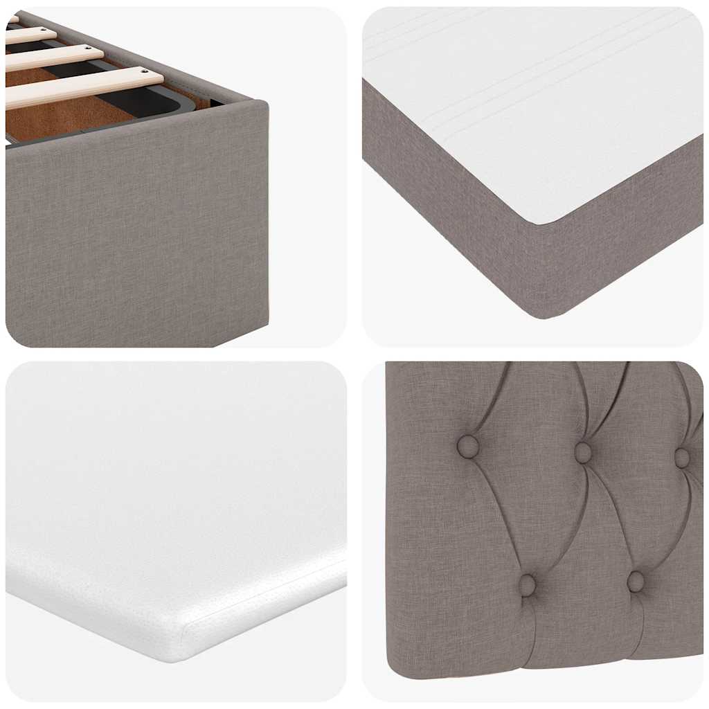 Ottoman-Bett mit Matratze Taupe 180x200 cm Stoff