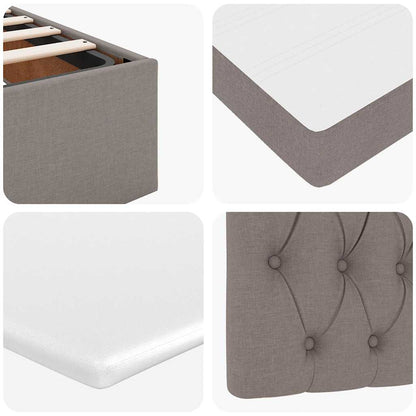 Ottoman-Bett mit Matratze Taupe 180x200 cm Stoff