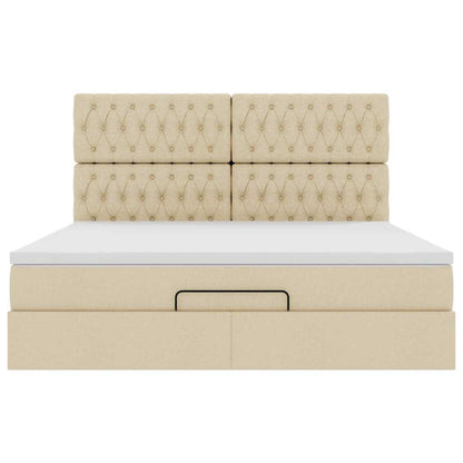 Ottoman-Bett mit Matratze Creme 180x200 cm Stoff