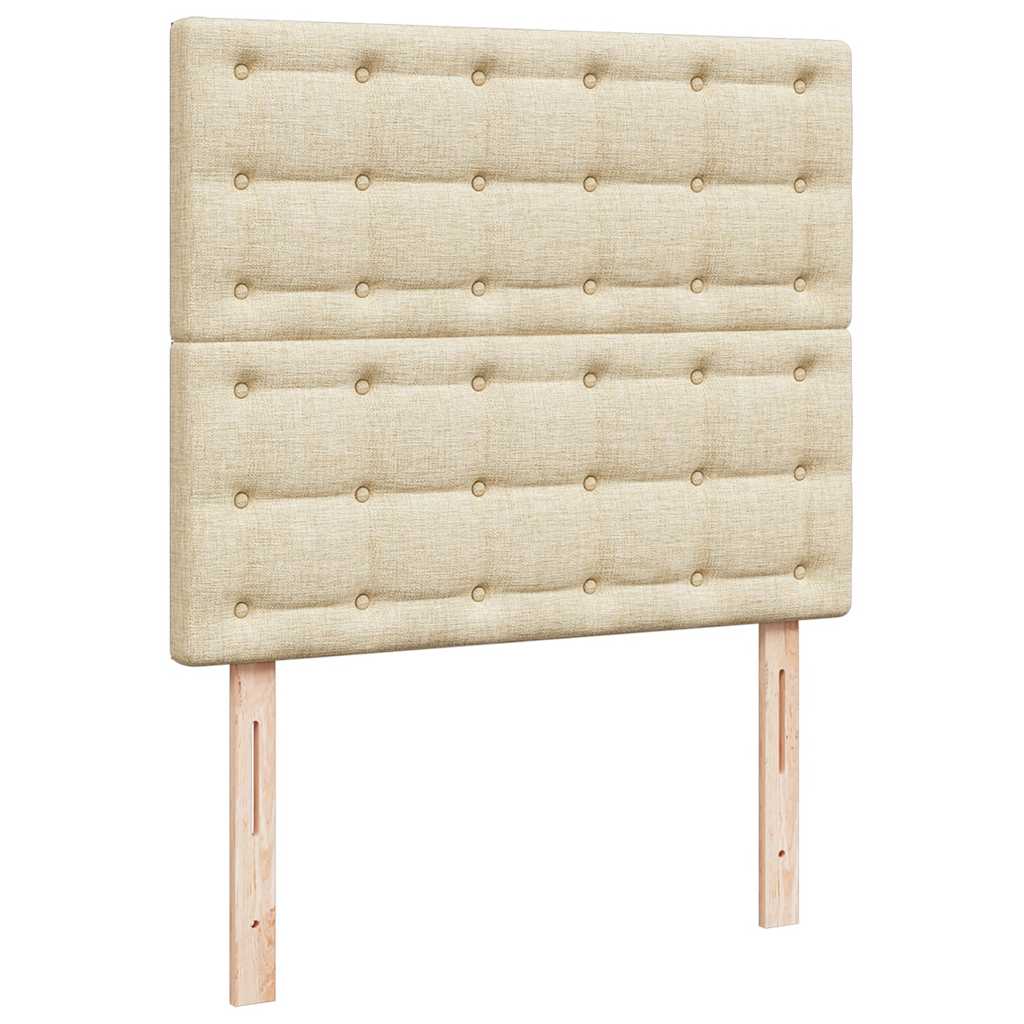 Ottoman-Bett mit Matratze Creme 120x190 cm Stoff