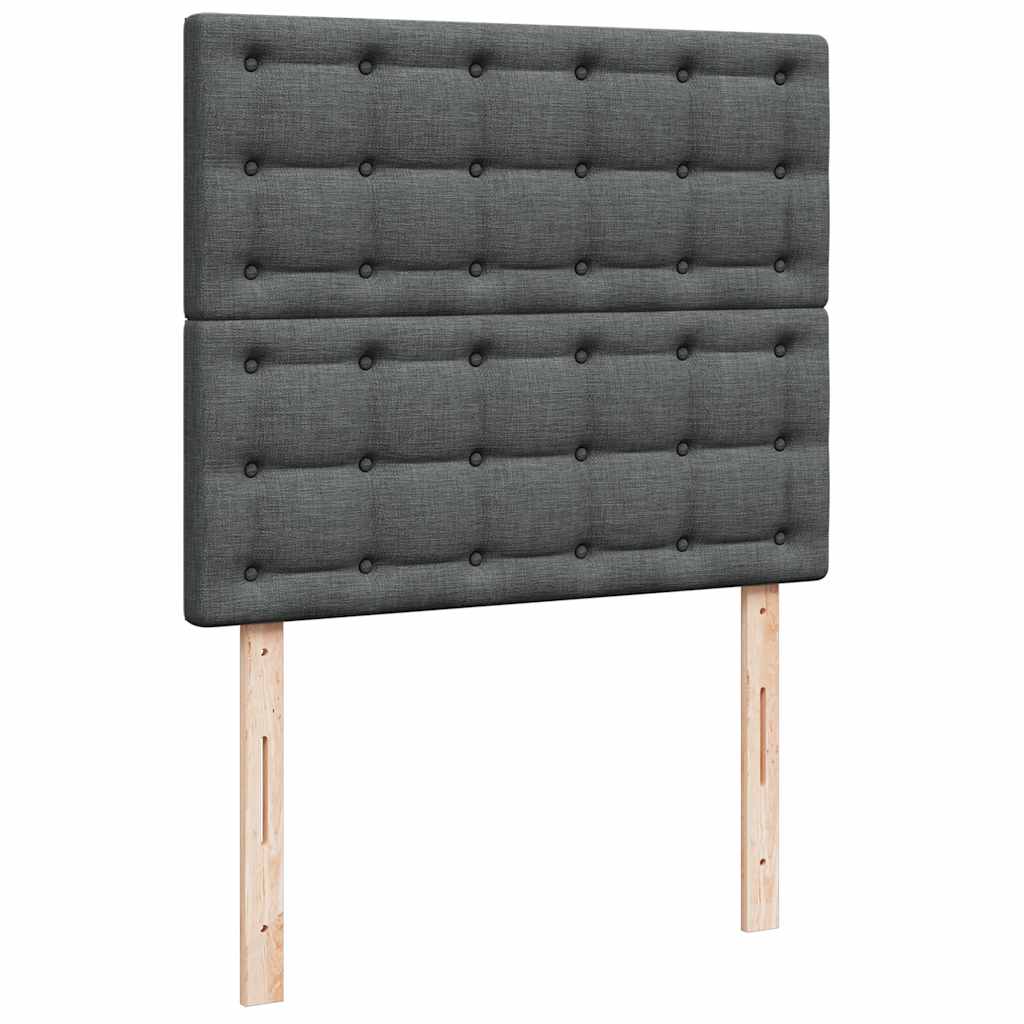Lit ottoman avec matelas en tissu gris foncé 120x200 cm