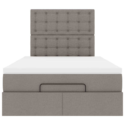 Ottoman-Bett mit Matratze Taupe 120x200 cm Stoff