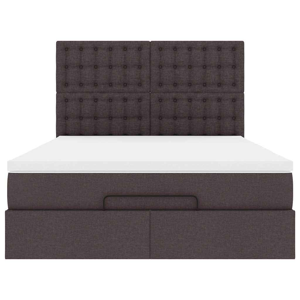 Ottoman-Bett mit Matratze Dunkelbraun 140x200 cm Stoff
