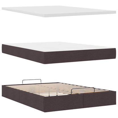 Ottoman-Bett mit Matratze Dunkelbraun 140x200 cm Stoff