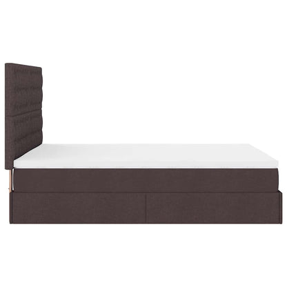 Ottoman-Bett mit Matratze Dunkelbraun 140x200 cm Stoff