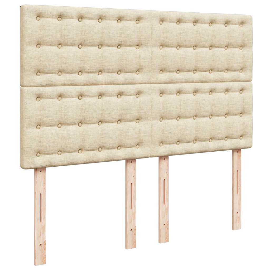 Ottoman-Bett mit Matratze Creme 140x200 cm Stoff
