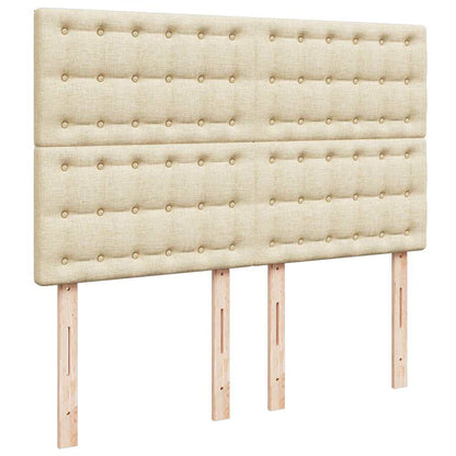 Ottoman-Bett mit Matratze Creme 140x200 cm Stoff