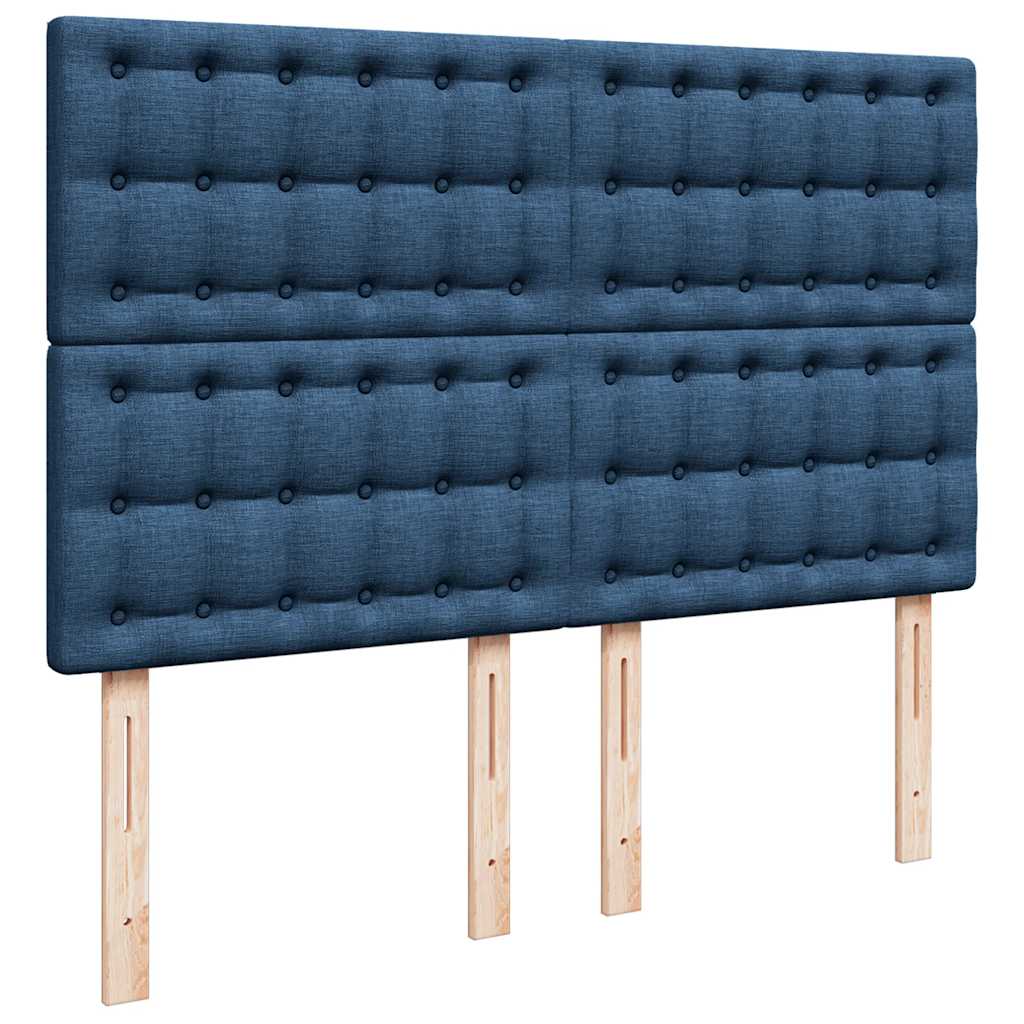 Ottoman-Bett mit Matratze Blau 140x200 cm Stoff