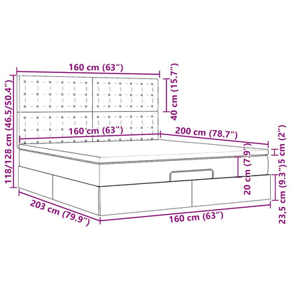 Ottoman-Bett mit Matratze Dunkelgrau 160x200 cm Stoff