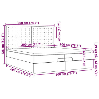 Ottoman-Bett mit Matratzen Hellgrau 200x200 cm Stoff
