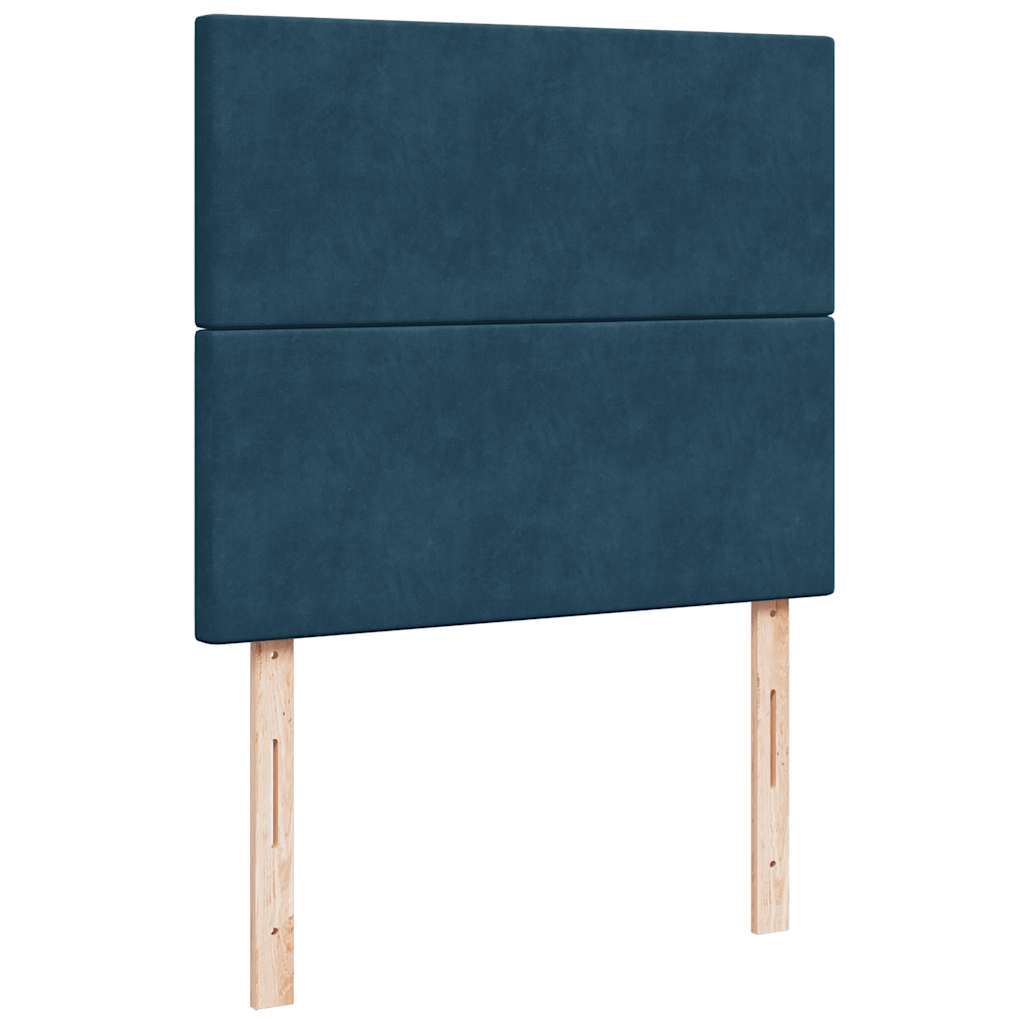 Ottoman-Bett mit Matratzen Dunkelblau 120x190 cm Samt
