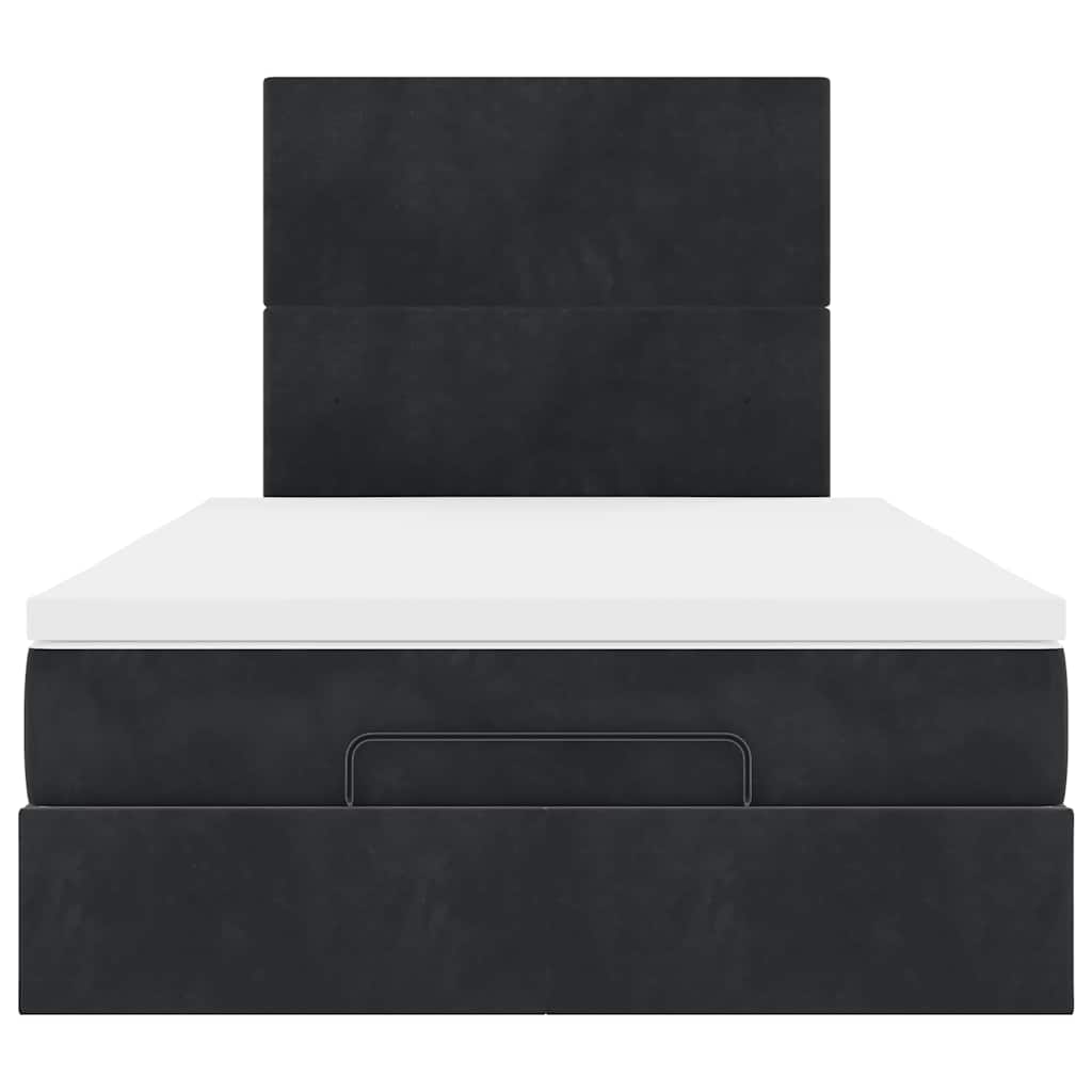 Ottoman-Bett mit Matratzen Schwarz 120x200 cm Samt