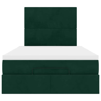 Ottoman-Bett mit Matratzen Dunkelgrün 120x200 cm Samt