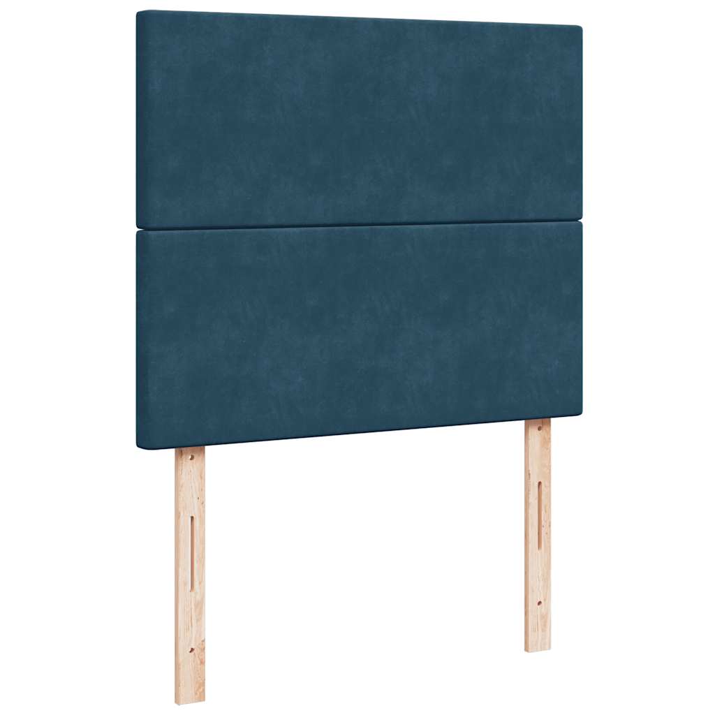 Ottoman-Bett mit Matratzen Dunkelblau 120x200 cm Samt