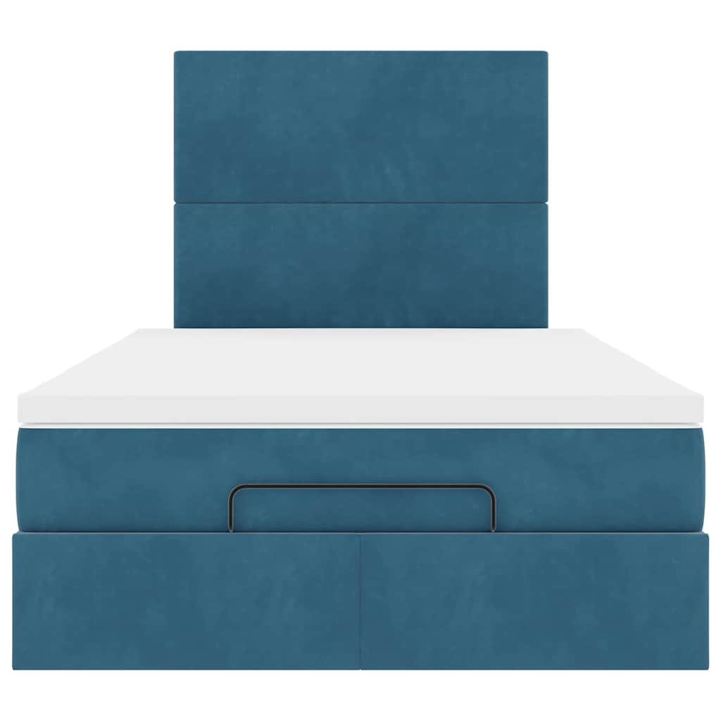 Ottoman-Bett mit Matratzen Dunkelblau 120x200 cm Samt