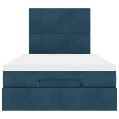 Ottoman-Bett mit Matratzen Dunkelblau 120x200 cm Samt