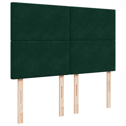 Ottoman-Bett mit Matratzen Dunkelgrün 140x200 cm Samt