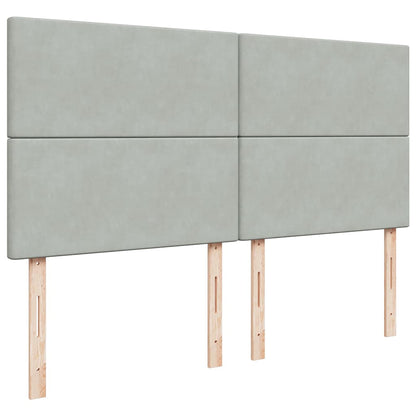 Ottoman-Bett mit Matratzen Hellgrau 180x200 cm Samt