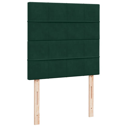 Ottoman-Bett mit Matratzen Dunkelgrün 80x200 cm Samt
