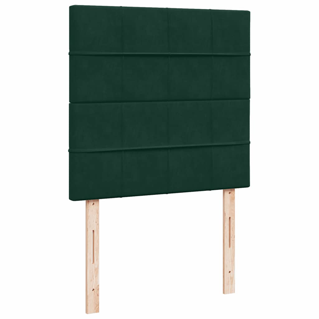 Ottoman-Bett mit Matratzen Dunkelgrün 90x200 cm Samt