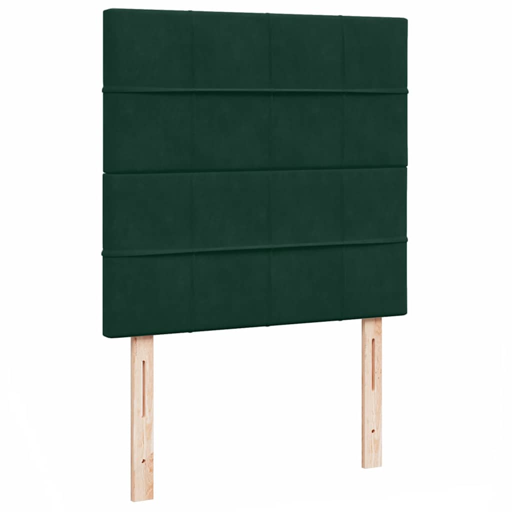 Ottoman-Bett mit Matratzen Dunkelgrün 100x200 cm Samt