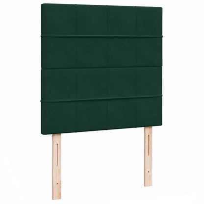 Ottoman-Bett mit Matratzen Dunkelgrün 100x200 cm Samt