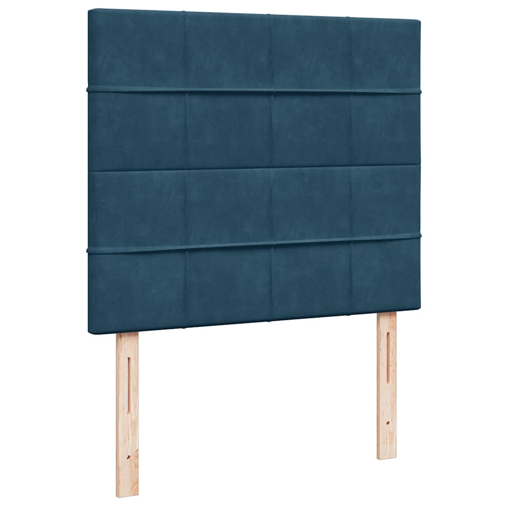 Ottoman-Bett mit Matratzen Dunkelblau 120x200 cm Samt