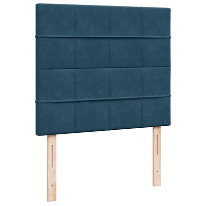 Ottoman-Bett mit Matratzen Dunkelblau 120x200 cm Samt