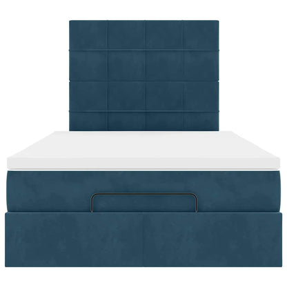 Ottoman-Bett mit Matratzen Dunkelblau 120x200 cm Samt