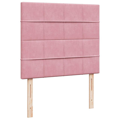 Ottoman-Bett mit Matratzen Rosa 120x200 cm Samt