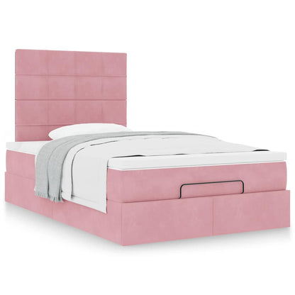Ottoman-Bett mit Matratzen Rosa 120x200 cm Samt