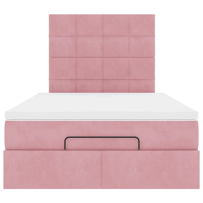 Ottoman-Bett mit Matratzen Rosa 120x200 cm Samt