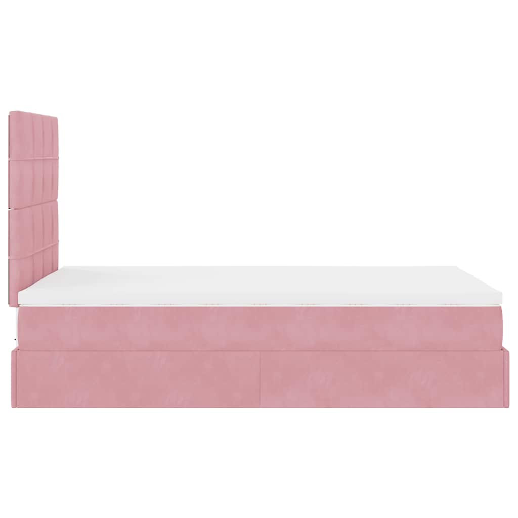 Ottoman-Bett mit Matratzen Rosa 120x200 cm Samt