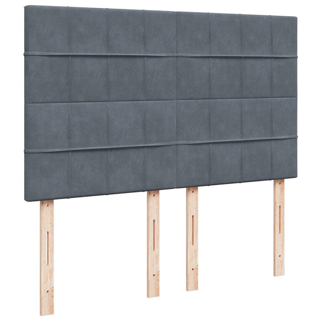 Ottoman-Bett mit Matratzen Dunkelgrau 140x190 cm Samt