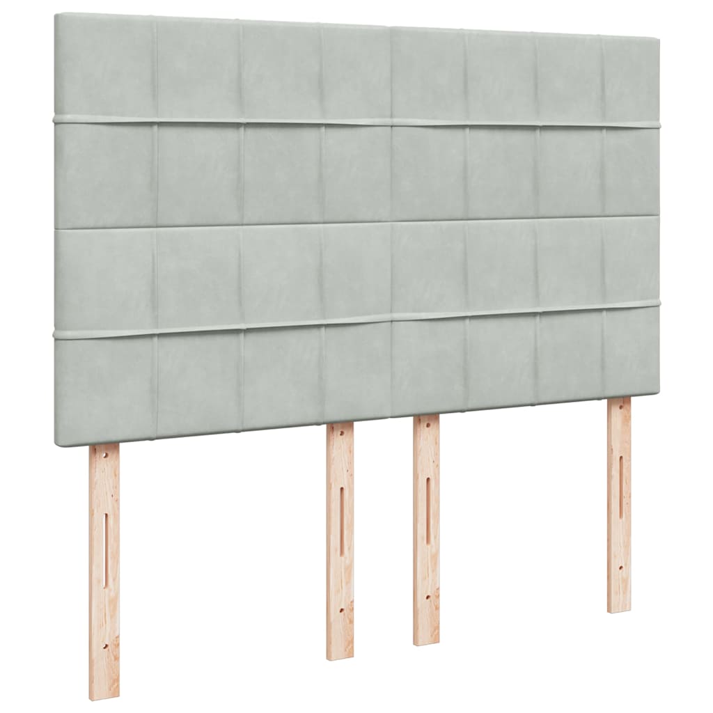 Ottoman-Bett mit Matratzen Hellgrau 140x200 cm Samt