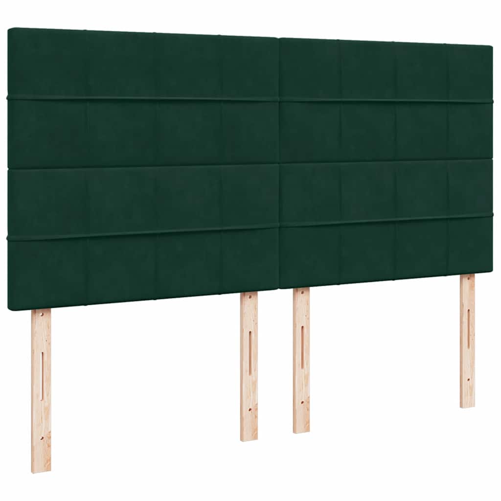 Ottoman-Bett mit Matratzen Dunkelgrün 180x200 cm Samt