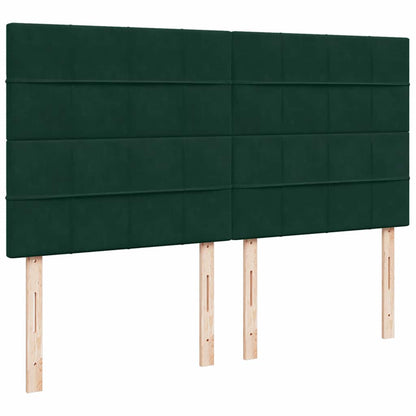 Ottoman-Bett mit Matratzen Dunkelgrün 180x200 cm Samt