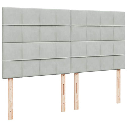 Ottoman-Bett mit Matratzen Hellgrau 200x200 cm Samt