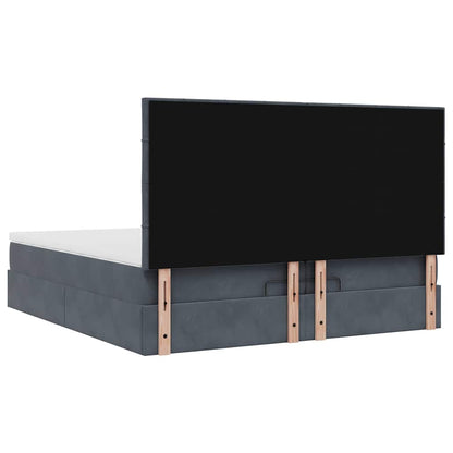 Ottoman-Bett mit Matratzen Dunkelgrau 200x200 cm Samt