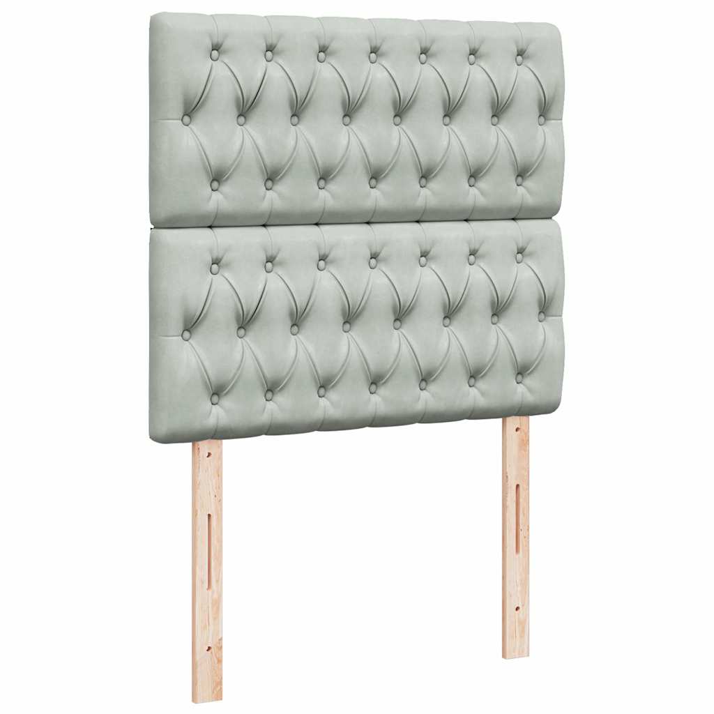 Ottoman-Bett mit Matratzen Hellgrau 80x200 cm Samt